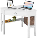 Black Corner Desk with Drawer and Shelves B859