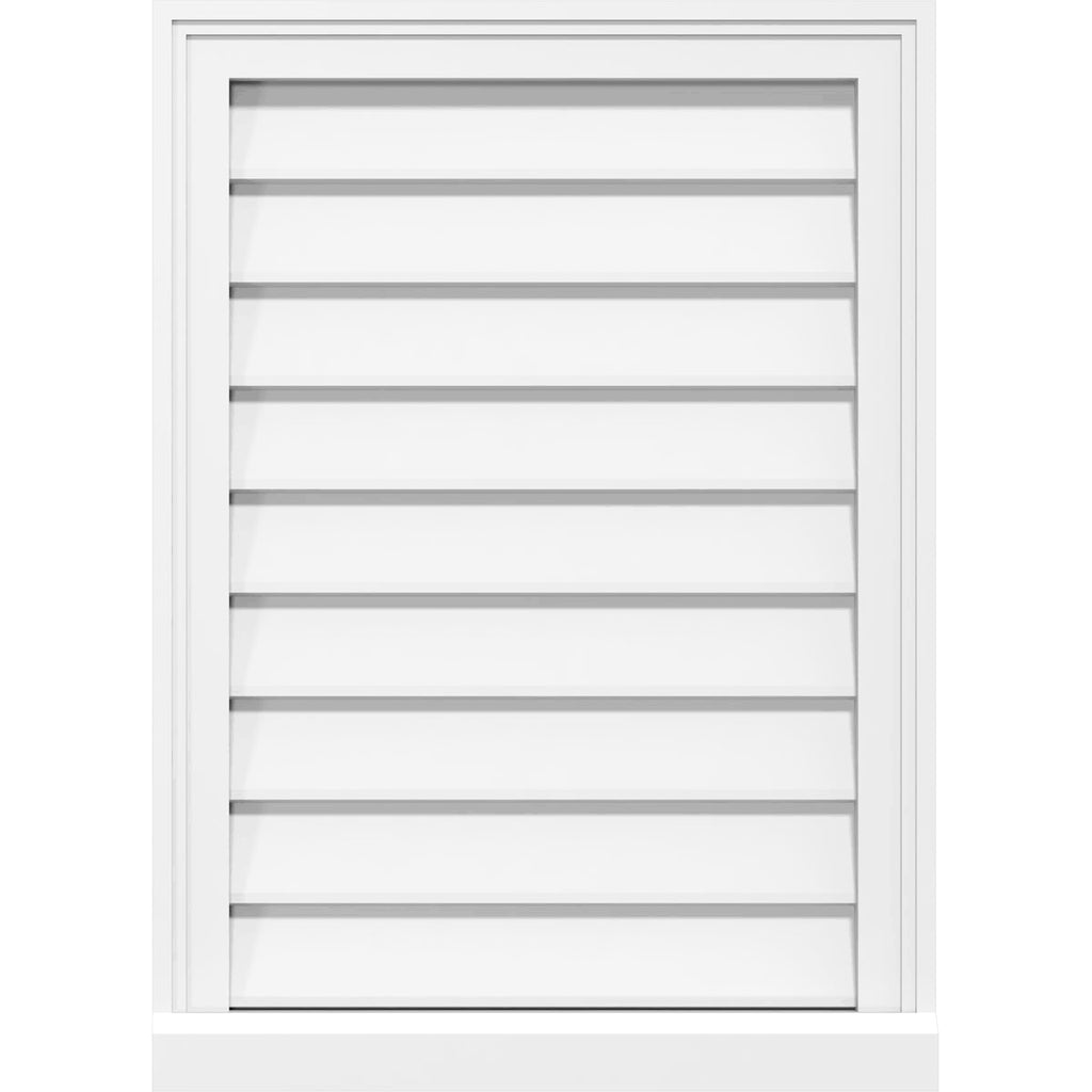 PVC Vertical Surface Mount Gable Vent with Brickmould I253