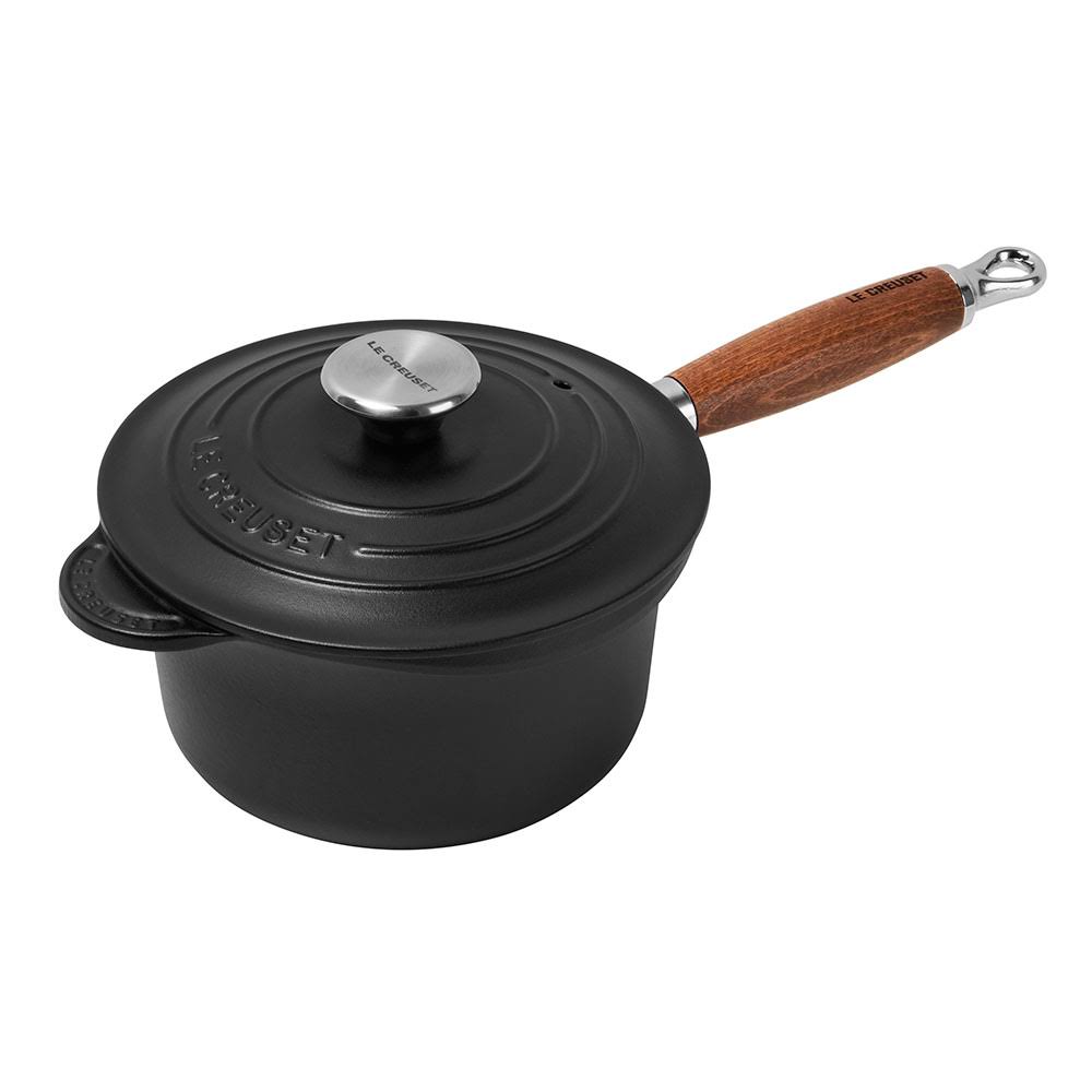 Matt Black Wooden-handled Casserole Z6941