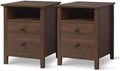 Set of 2 Wood Nightstands with Drawers Z813