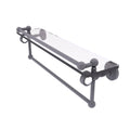Matte Gray Glass Shelf with Gallery Rail and Towel Bar C147657