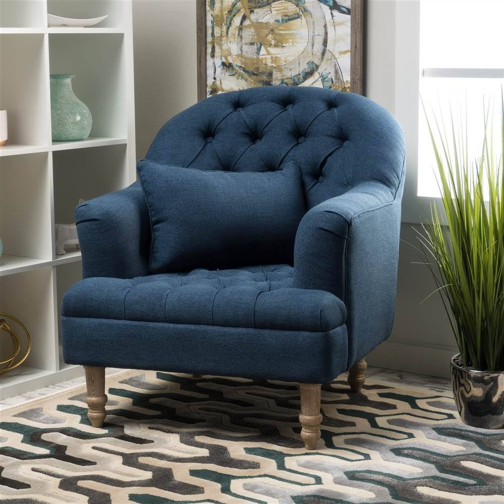 Tufted Club Chair in Dark Blue Q4932