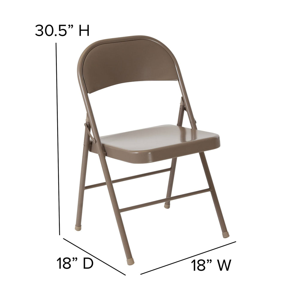 4 Pack Beige Metal Folding Chair A10593