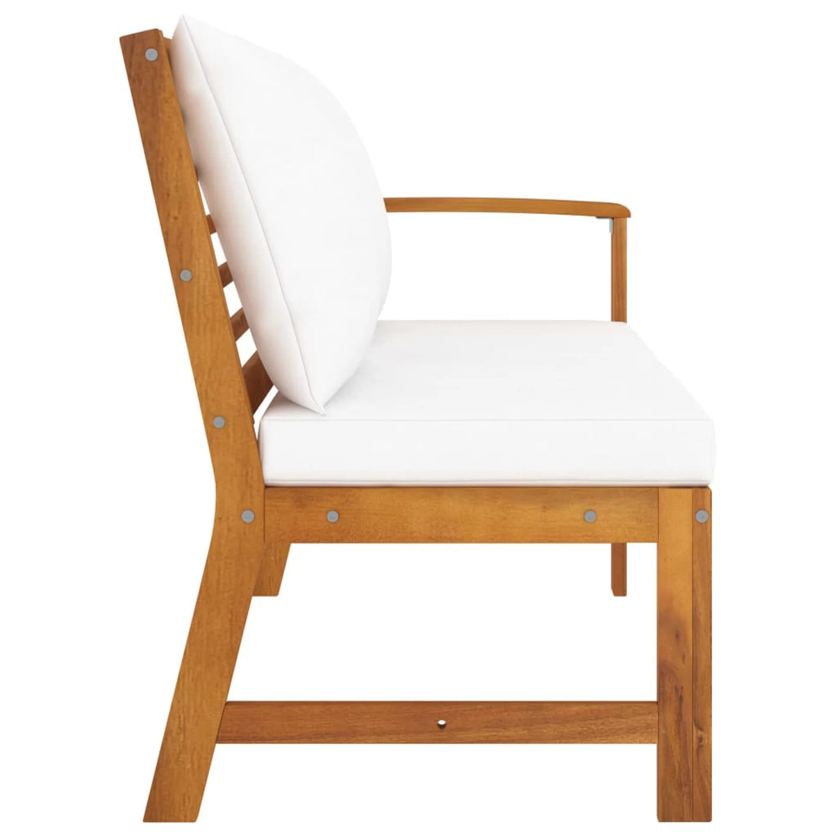 45.1" Acacia Wood Patio Bench with Cushion B36828