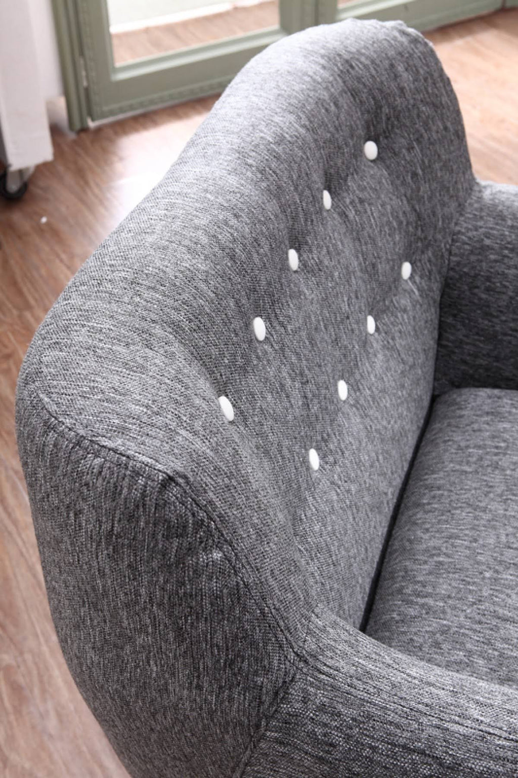 Grey and White Fabric Accent Chair G38784