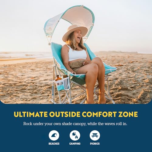 Outdoor Rocking Chair with Sunshade Canopy U8292