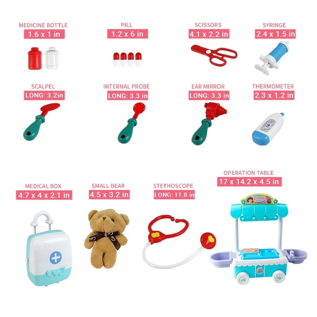 Doctor Kit Surgical Car with Music Kids Play House Educational Role Play Toy T581803