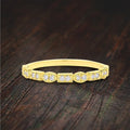 Victorian Style Wedding Band with Round Moissanite Diamond 10k Gold G492