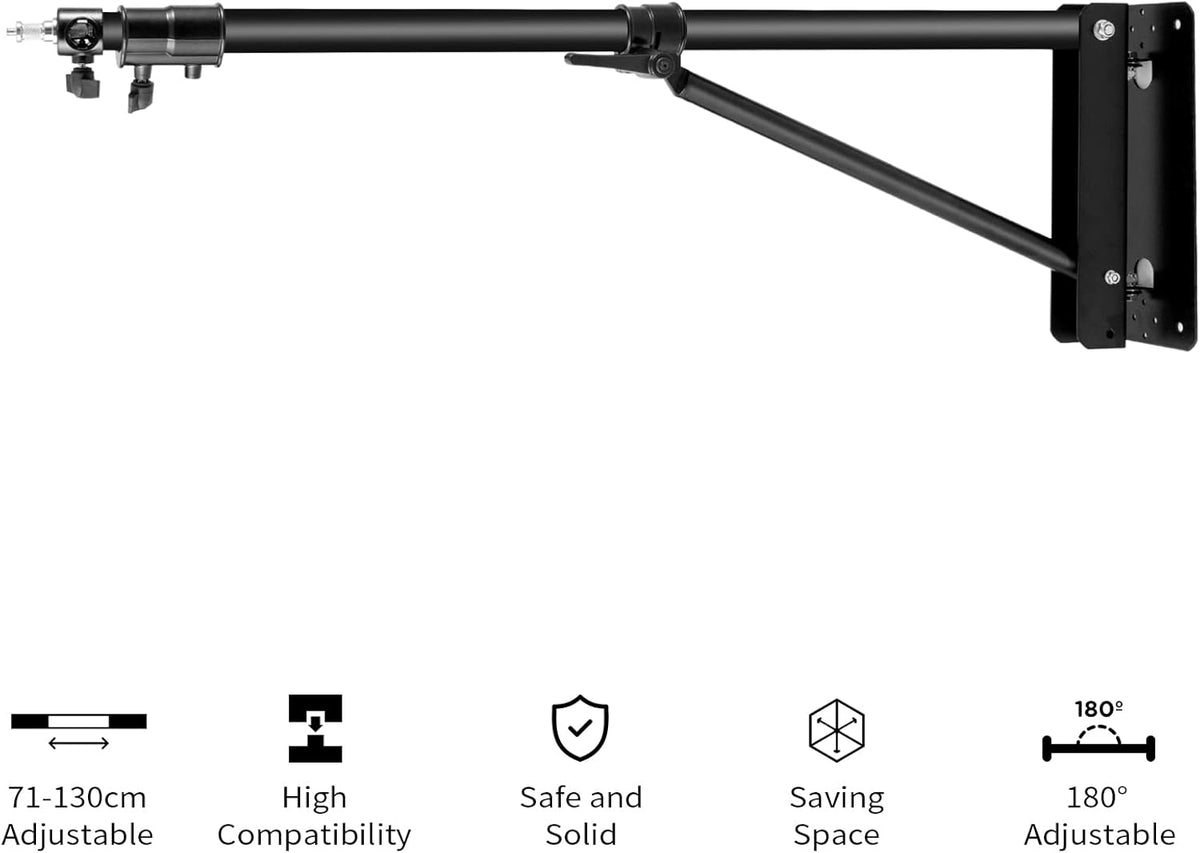 Wall Mount Boom Arm with Triangle Base, Adjustable Camera Mount W432992