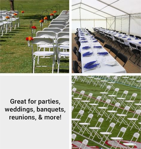 Blue 4 Pack Heavy Duty Poly Plastic Stackable Folding Chairs E55070