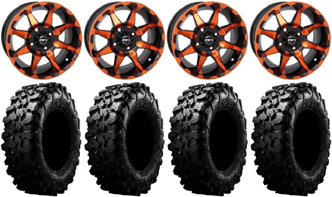 14 Wheels Orange/Black 32 Tires 4x156 Bolt Pattern 12mmx1.25 Lug Kit S389