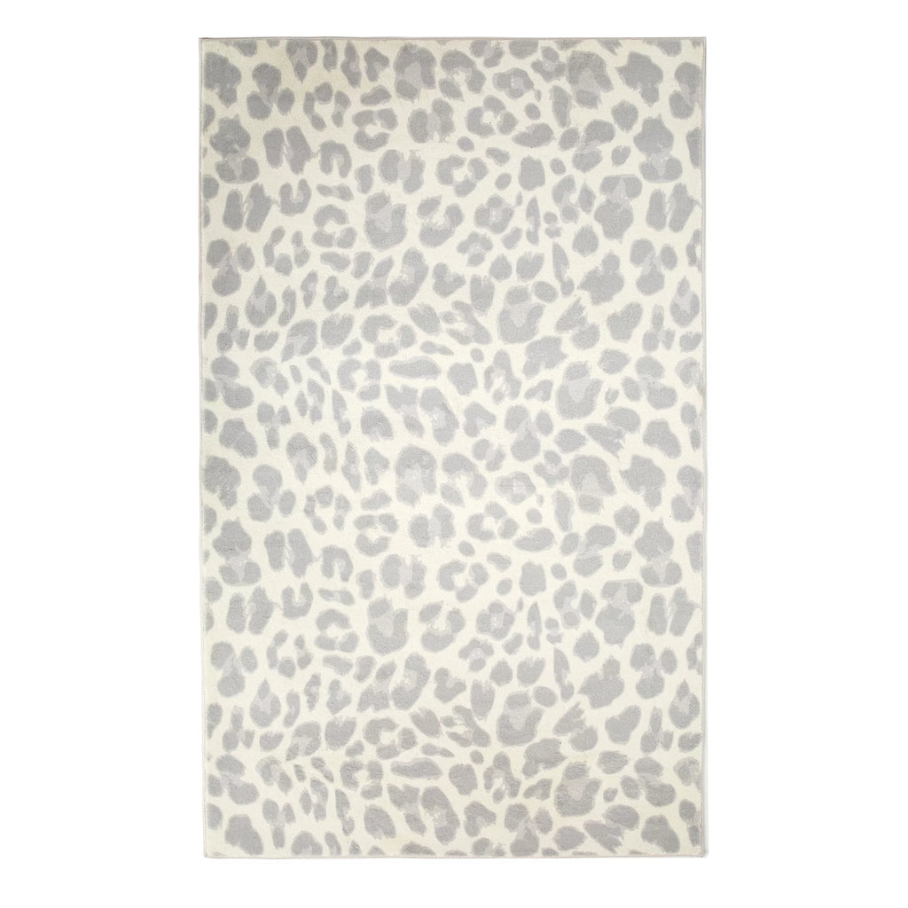 Grey and Cream Leopard 5 x 7 Rug J39936