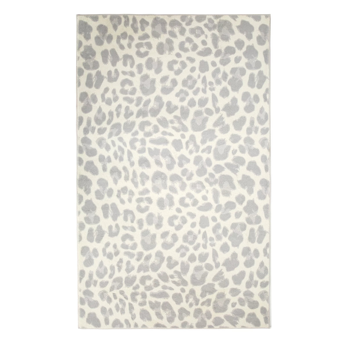 Grey and Cream Leopard 5 x 7 Rug J39936