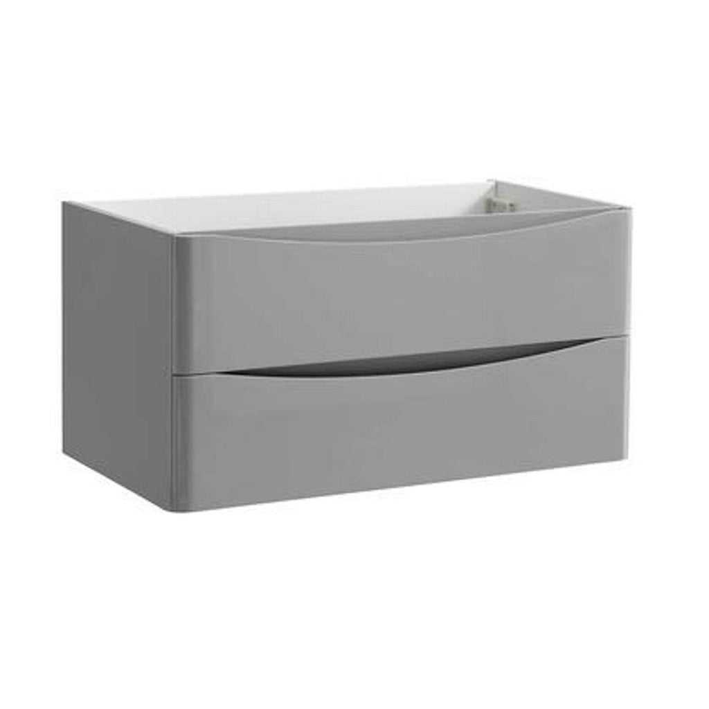 Glossy Gray Wall Hung Bathroom Cabinet N553