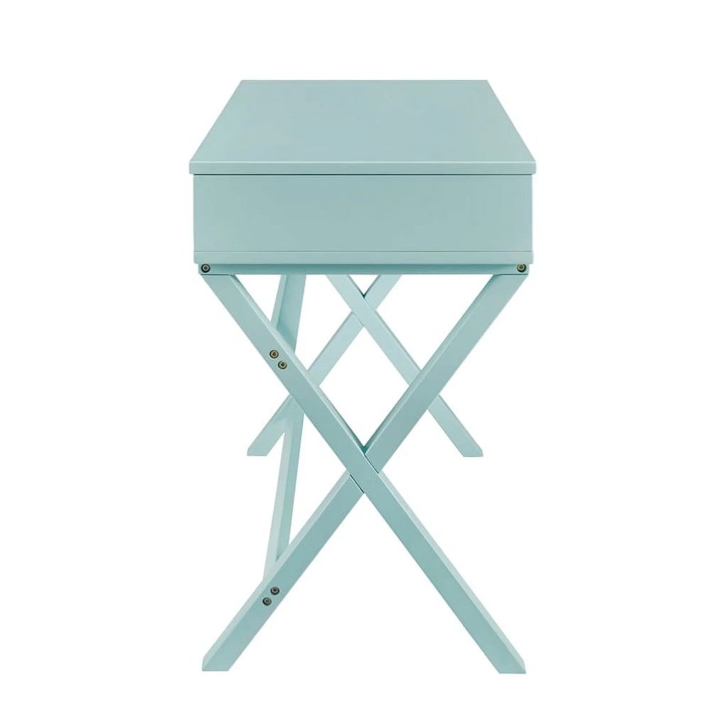 Turquoise Blue Wood Lift Top Desk U502