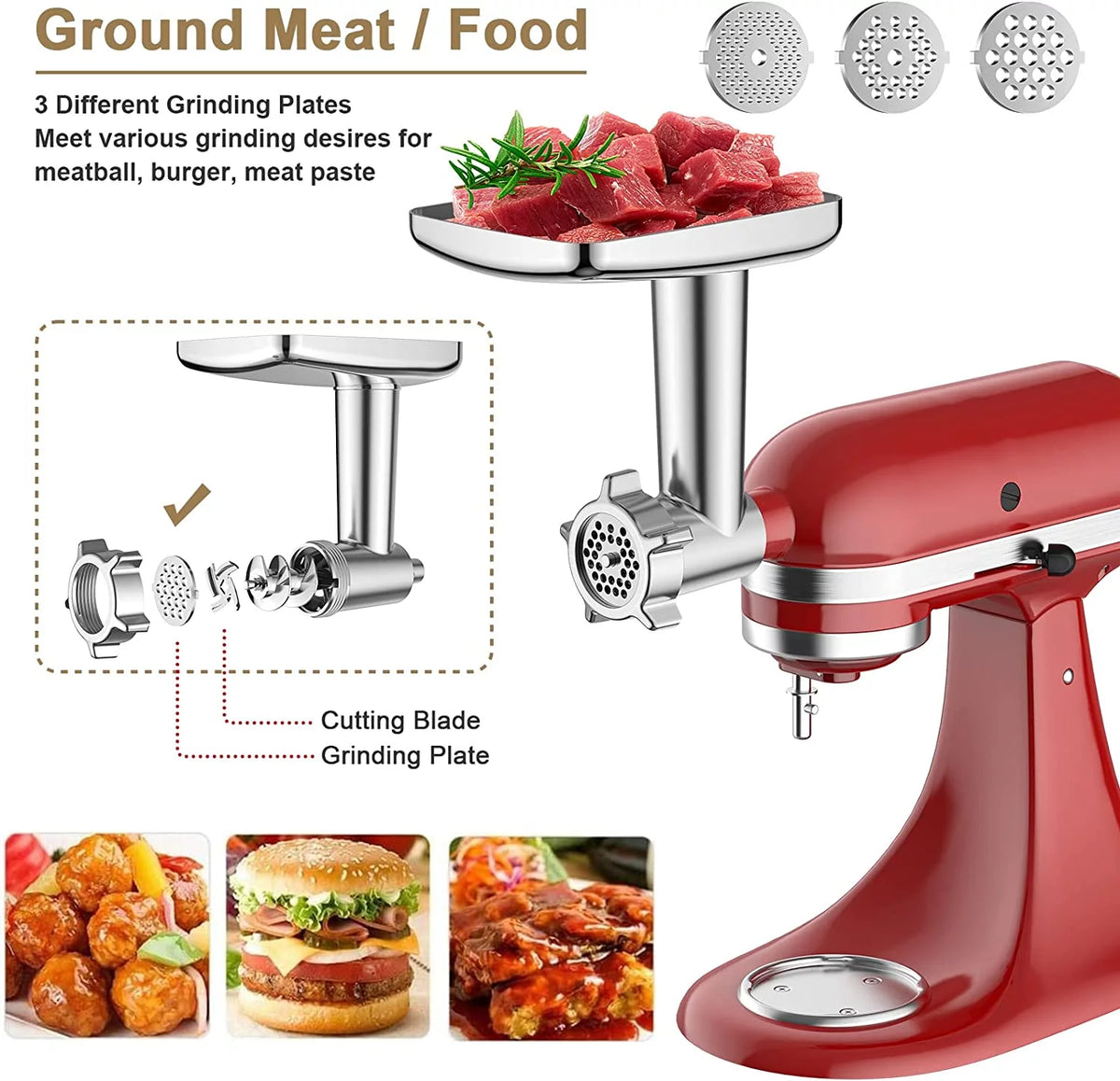 Meat Grinder & Slicer Shredder Attachments for Stand Mixers R91508