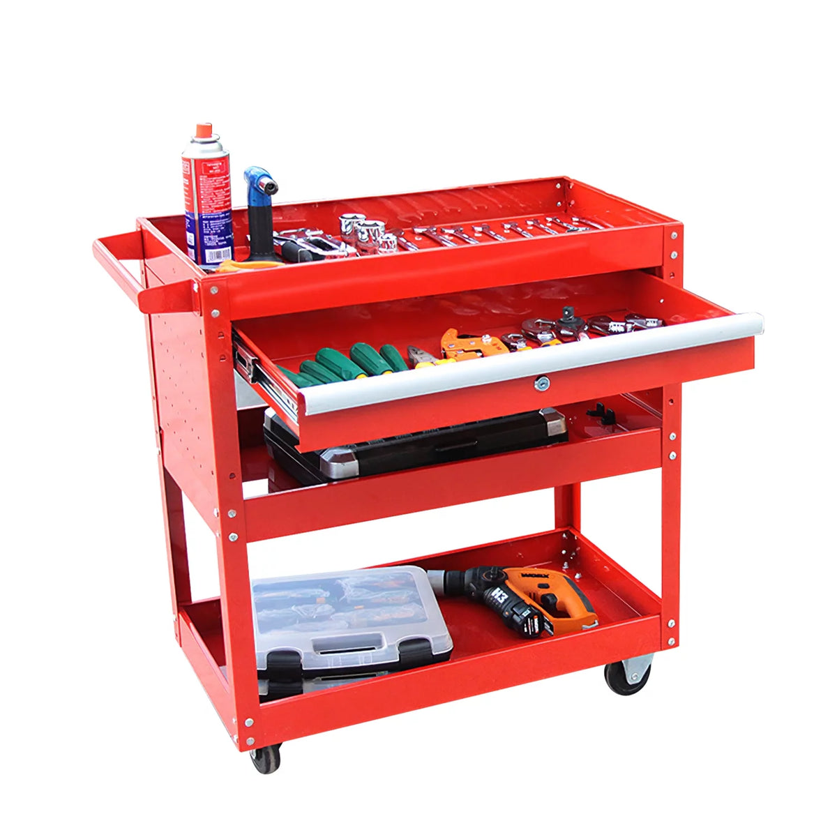 Black 4-Wheel Rolling Tool Cart M820692