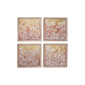 Metal Gold and Copper Embossed Botanical Floral Wall Decor Set of 4 V309832