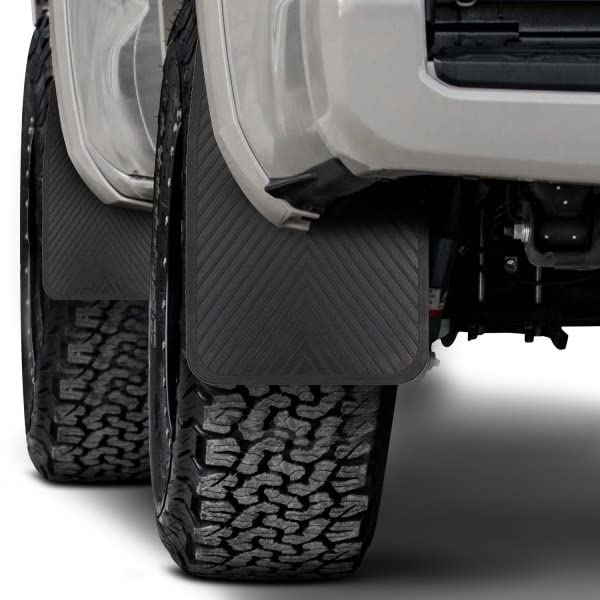 Black Rubber Mud Flaps (4 Pack) with Fastener Rivet Clips B747566
