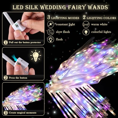 Light up Wedding Wands with Ribbons & Bells Y652