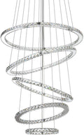 Crystal LED Pendant Chandelier with Stainless Steel Cable 5 Rings F138