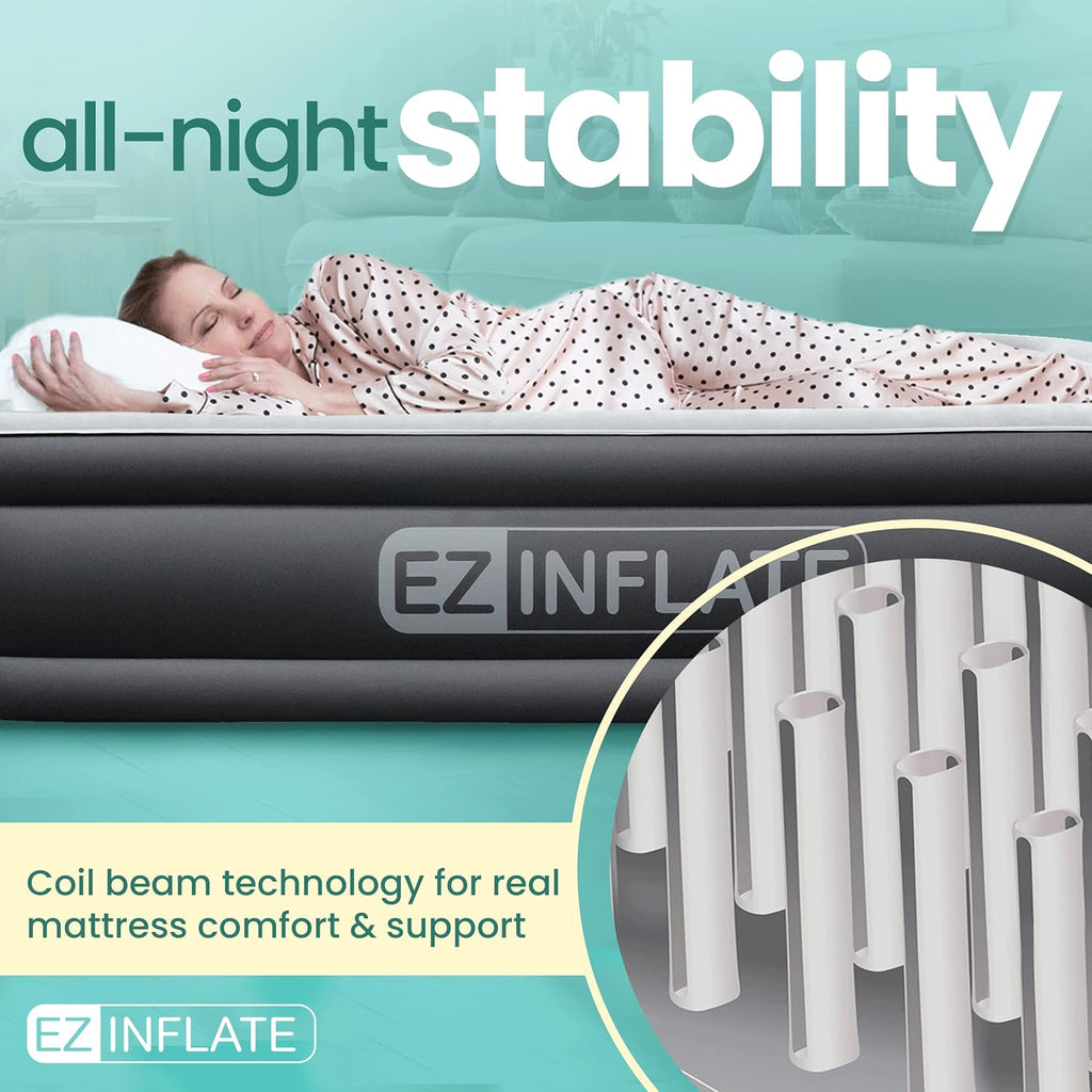 Twin Size Double-High Inflatable Air Mattress with Built in Pump N8800