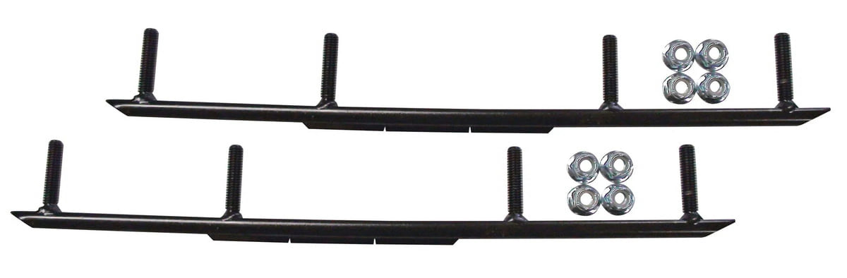 Orange MTX Snowmobile Skis with 6" Round Bars Complete Kit Q7882