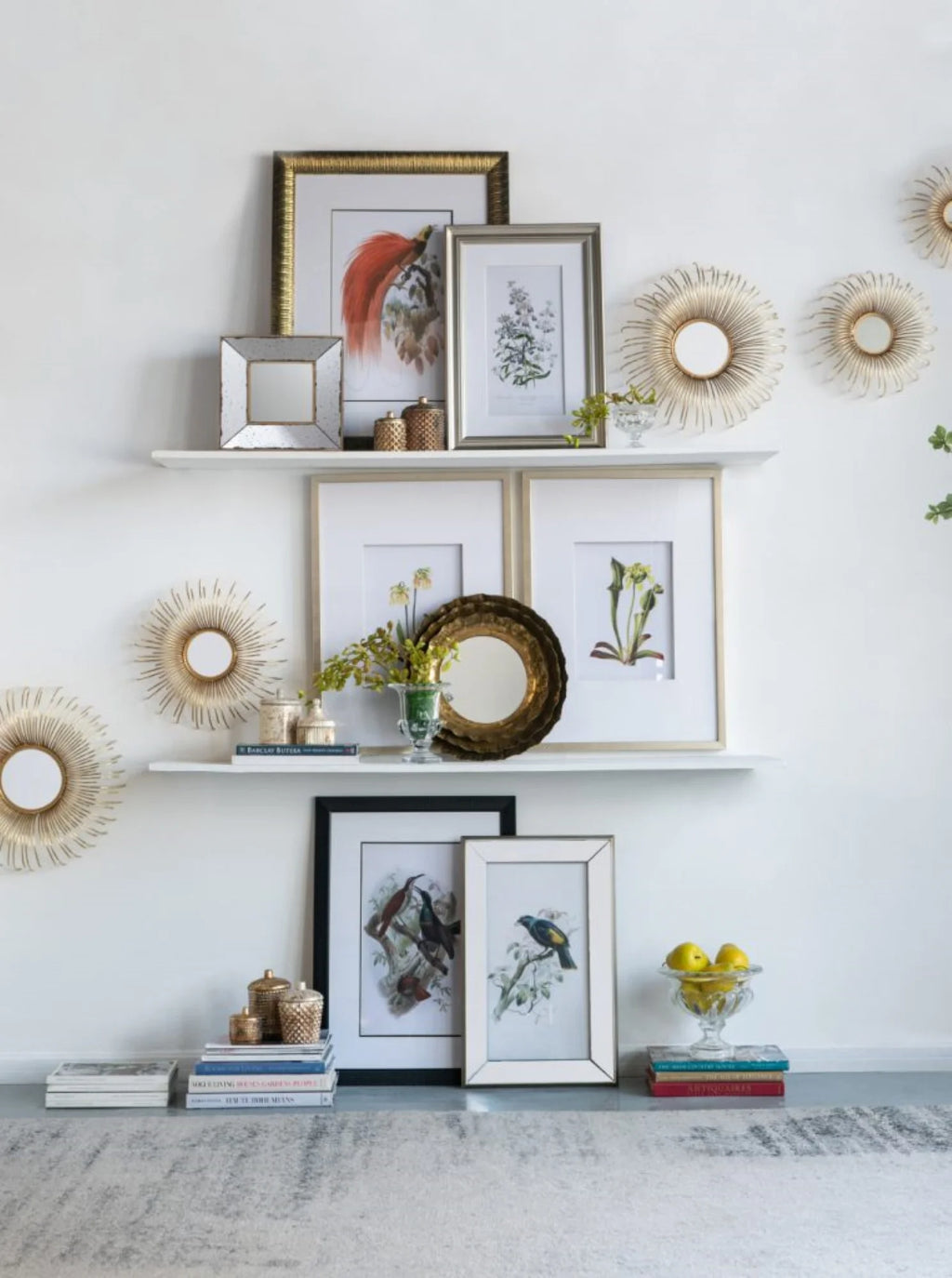 Rectangular Birds Mirror Frame Wall Art 15" x 24" 2ct F816859