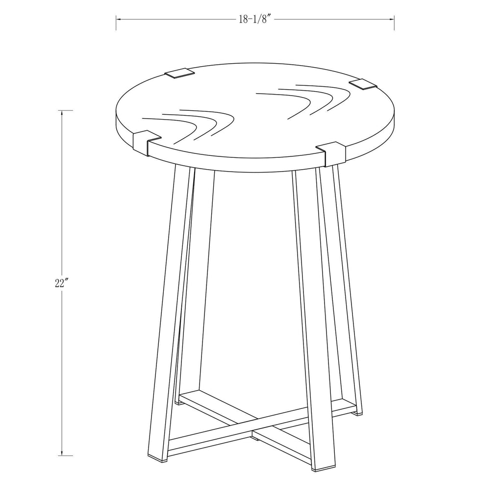 White Faux Marble Round Side Table X2164