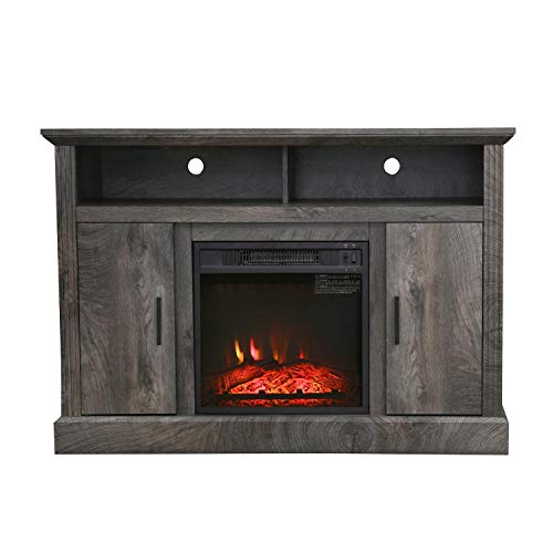 Electric Fireplace TV Stand Entertainment Center Corner Fire Place Heaters Tv Console for TVs up to 42" Wide, Rustic S9446