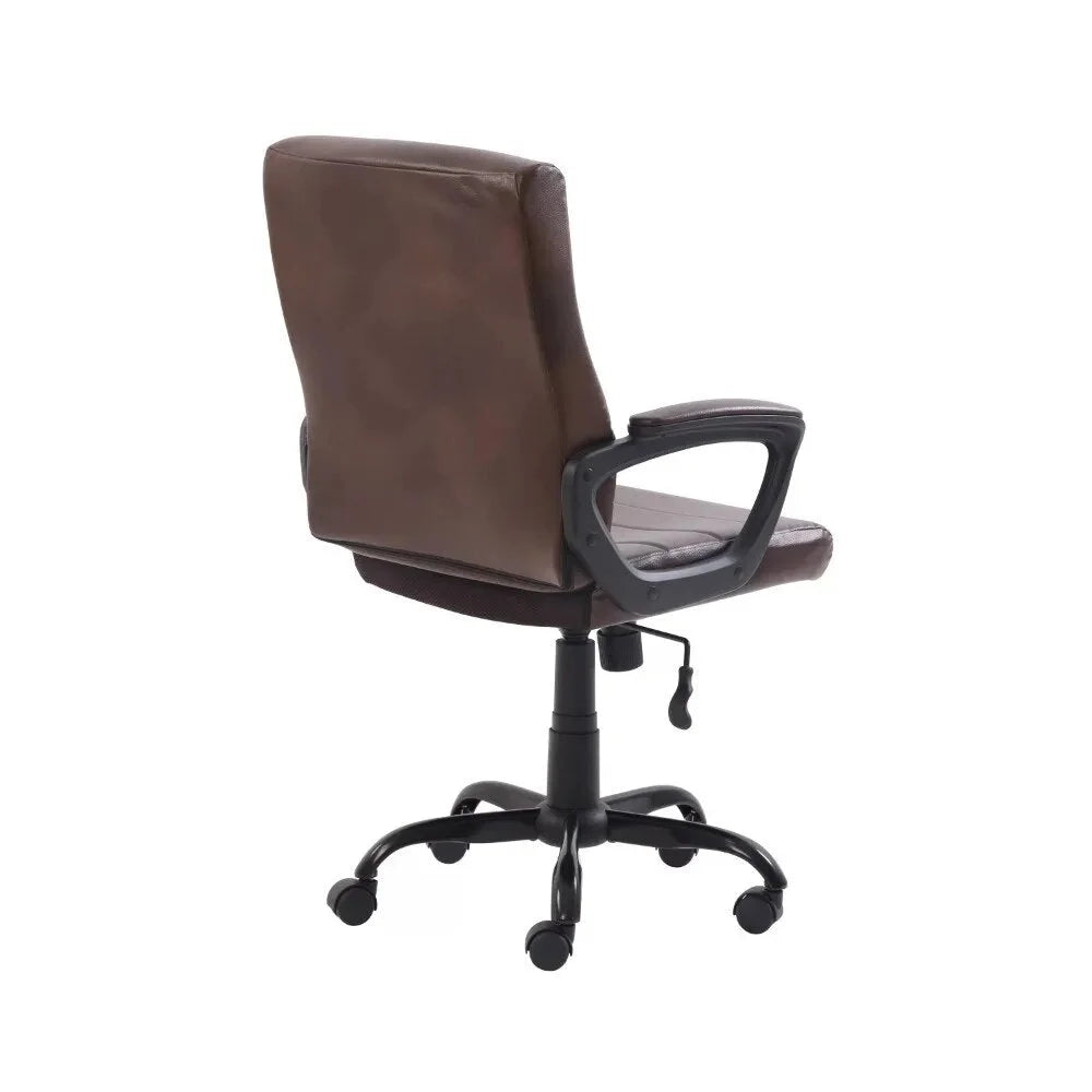 Brown Bonded Leather Office Chair with Arms D53702