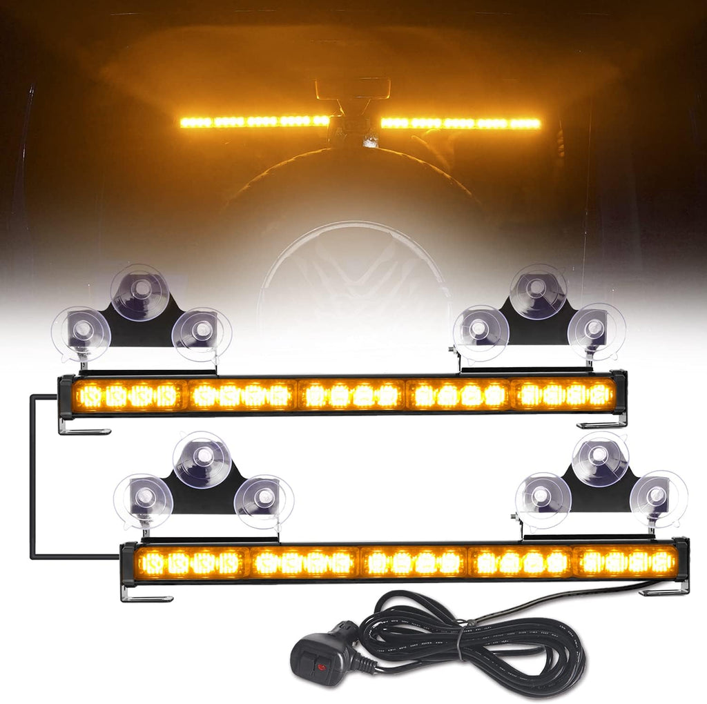 2 in 1 Emergency Flashing LED Traffic Advisor Strobe Light Bar Amber/White A279