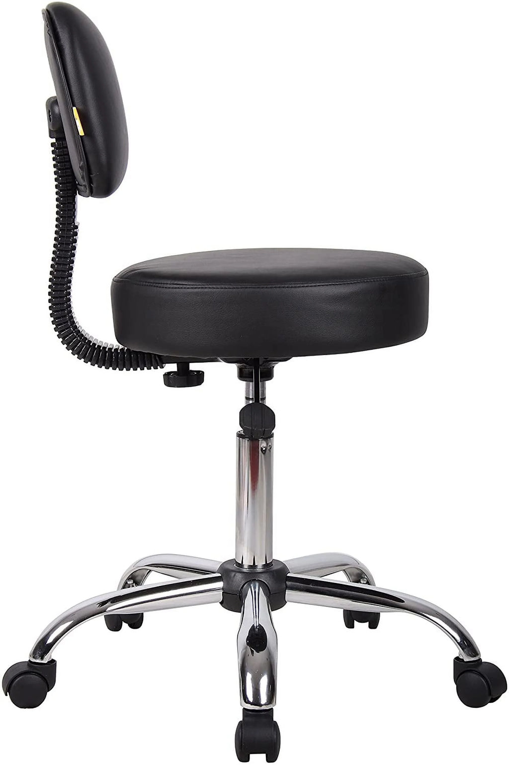 Black Vinyl Stool with Back Cushion G168211