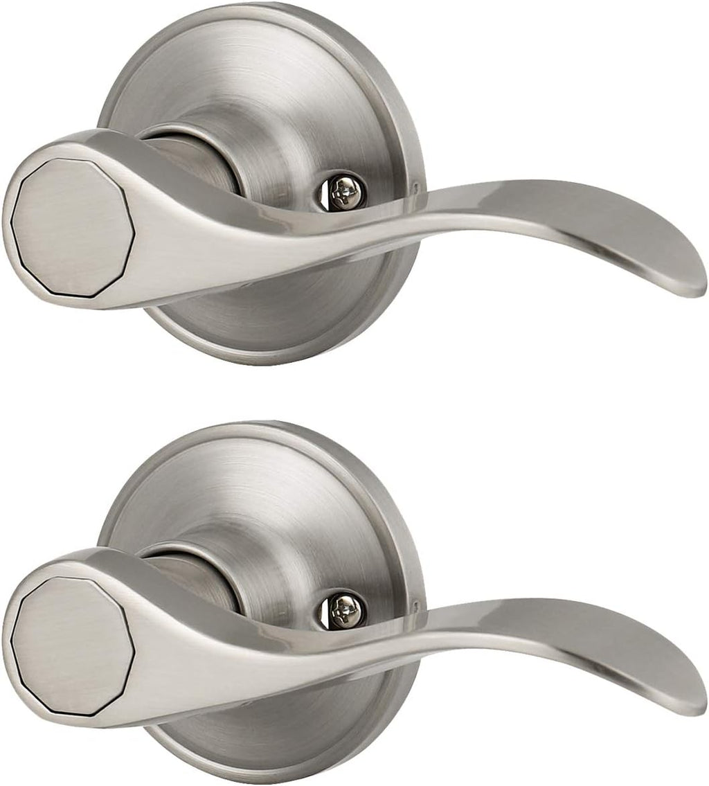 6 Pack Non-Locking Satin Nickel Door Lever Set C6018
