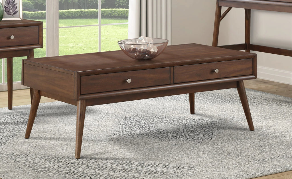1 Pc Brown Wood Coffee Table with 2 Drawers G5375