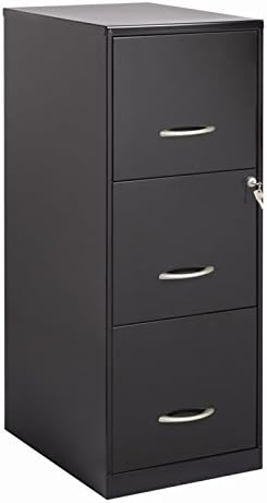 Metal 3 Drawer Letter File Cabinet in Black Y8673