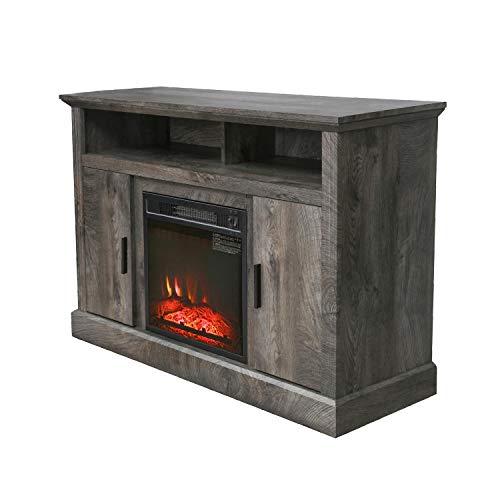 Electric Fireplace TV Stand Entertainment Center Corner Fire Place Heaters Tv Console for TVs up to 42" Wide, Rustic S9446
