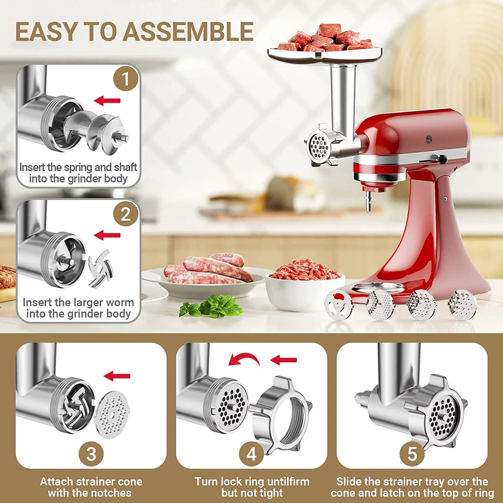Meat Grinder & Slicer Shredder Attachments for Stand Mixers R91508