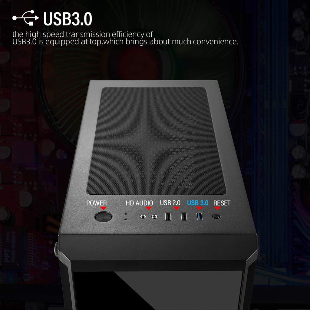 ATX Gaming PC Case with Side Window E671265