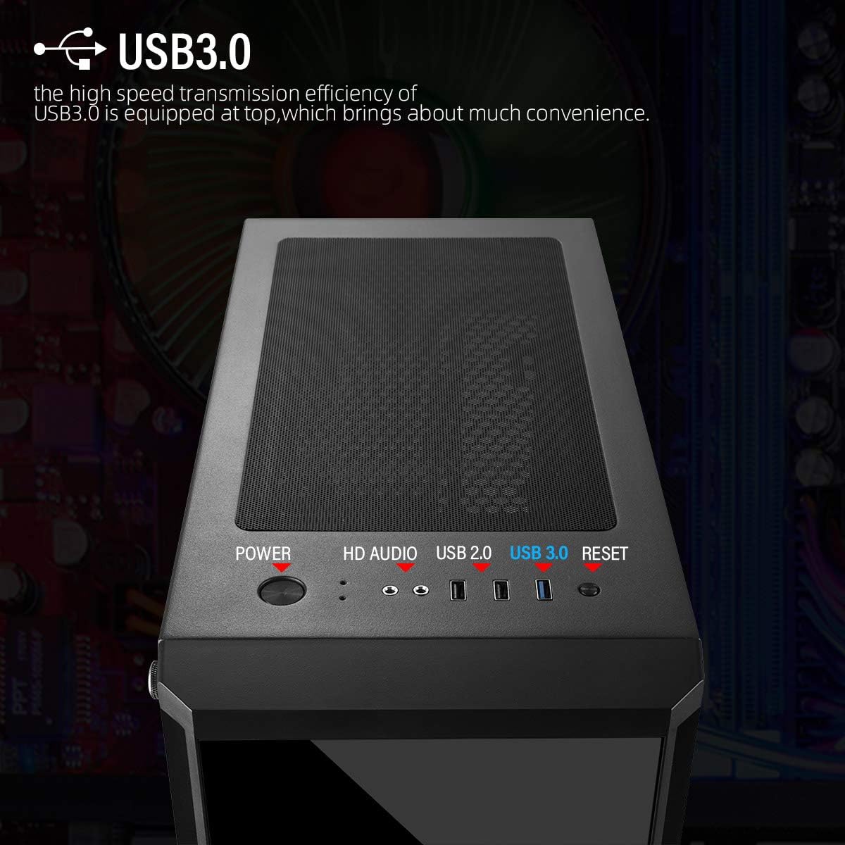 ATX Gaming PC Case with Side Window E671265