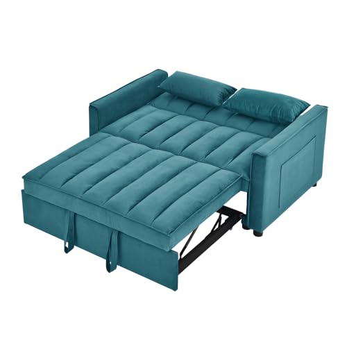 Black Velvet Convertible Sleeper Sofa Bed R38616