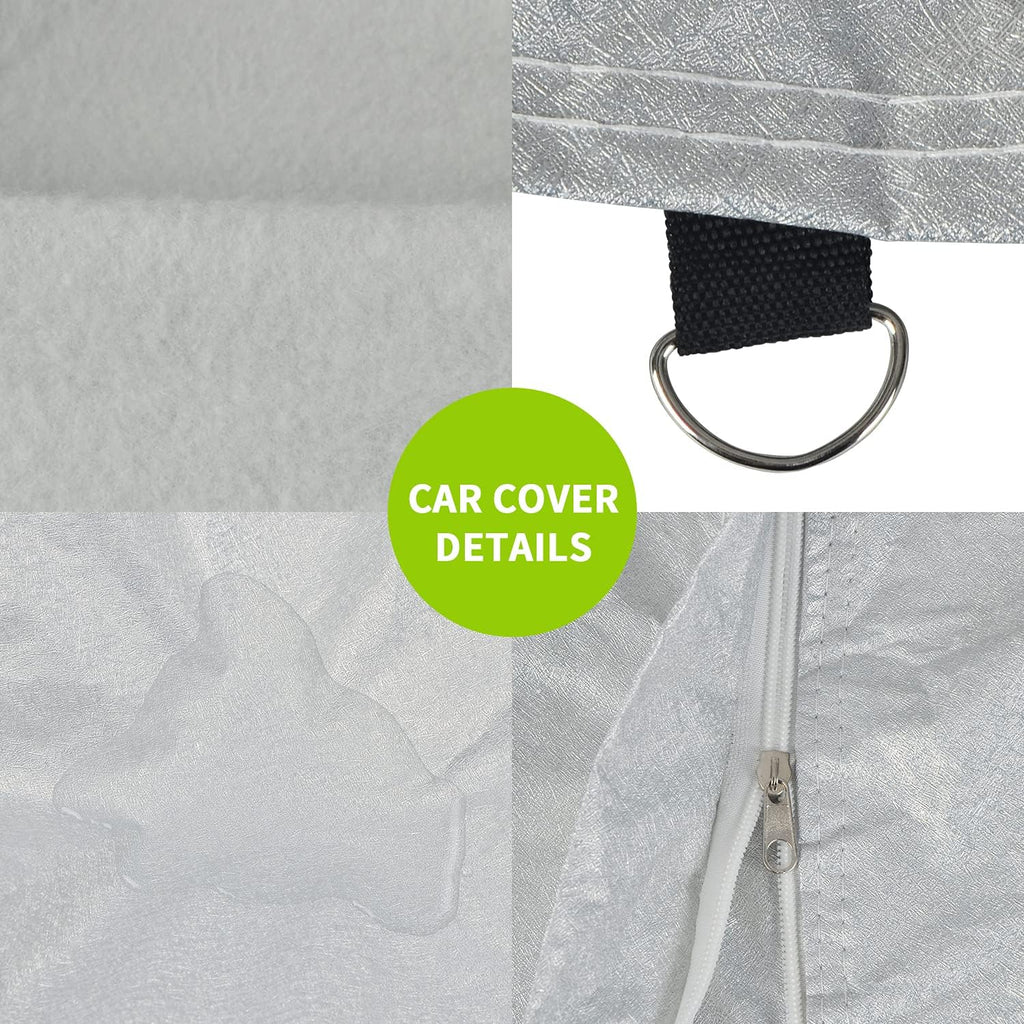 7 Layers Car Cover with Windproof Strap & Driver Door Zipper S8912