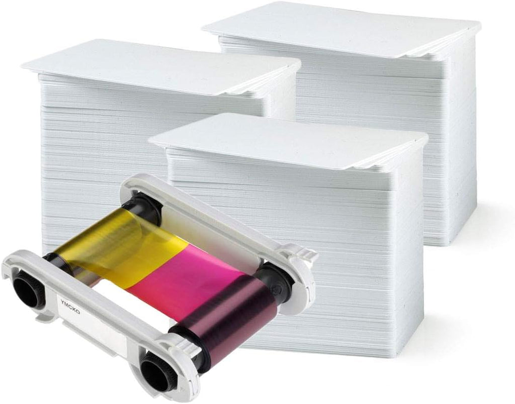 Magicard MA300YMCKO Color Ribbon - YMCKO - 300 Prints with Bodno Premium CR80 30 Mil Graphic Quality PVC Cards - Qty 300 I177