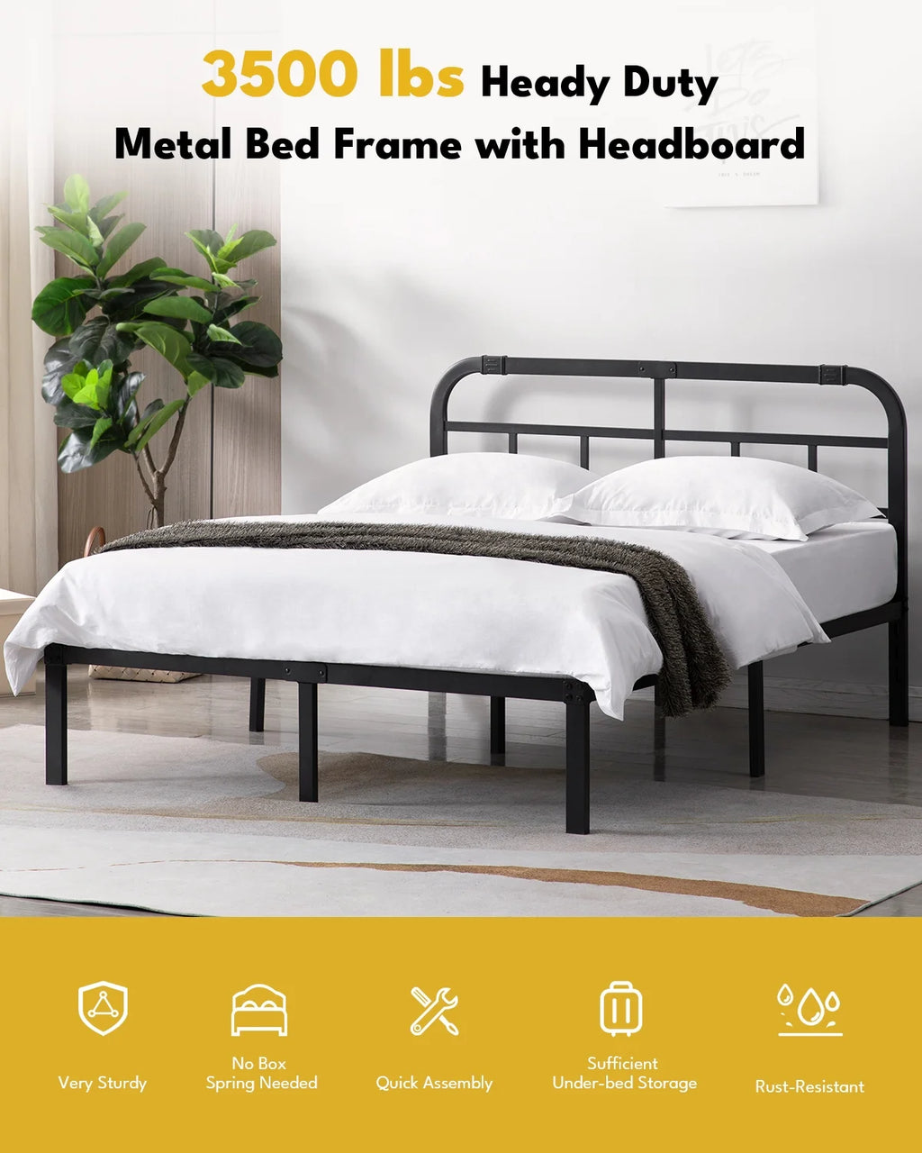 14 inch Queen Bed Frame with Headboard C963277