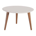 Solid Wood 24" Round Coffee Table in Off White G1826