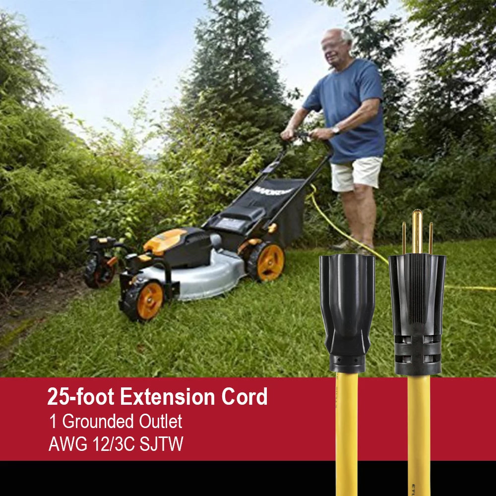 25FT 12/3 Extension Cord Yellow N612