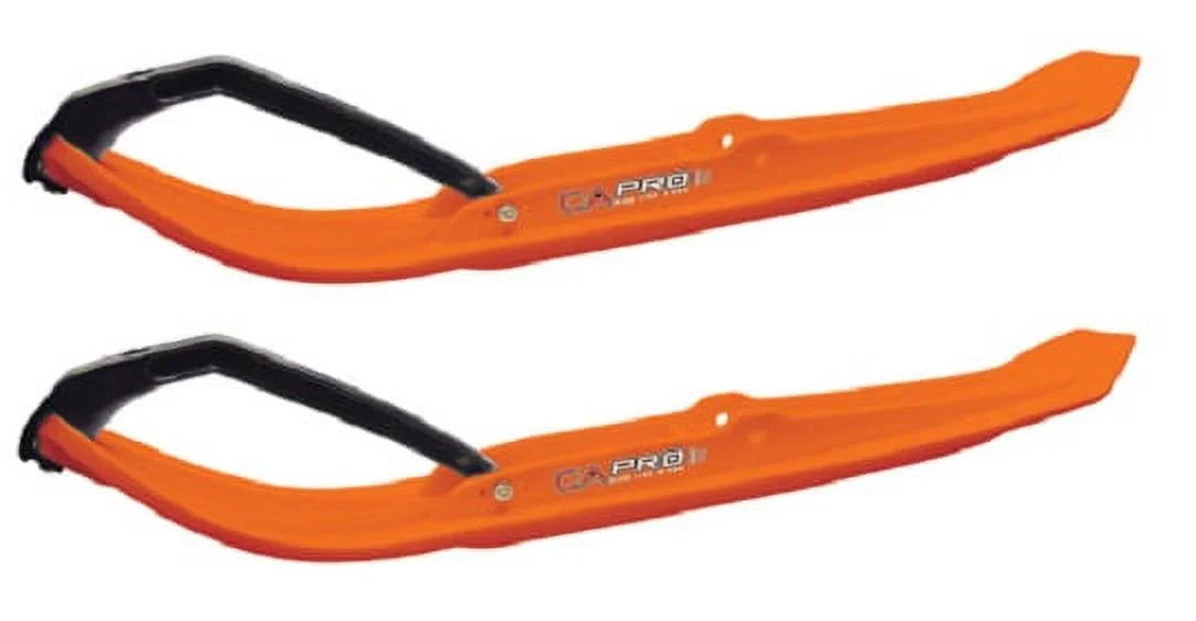 Orange MTX Snowmobile Skis with 6" Round Bars Complete Kit Q7882