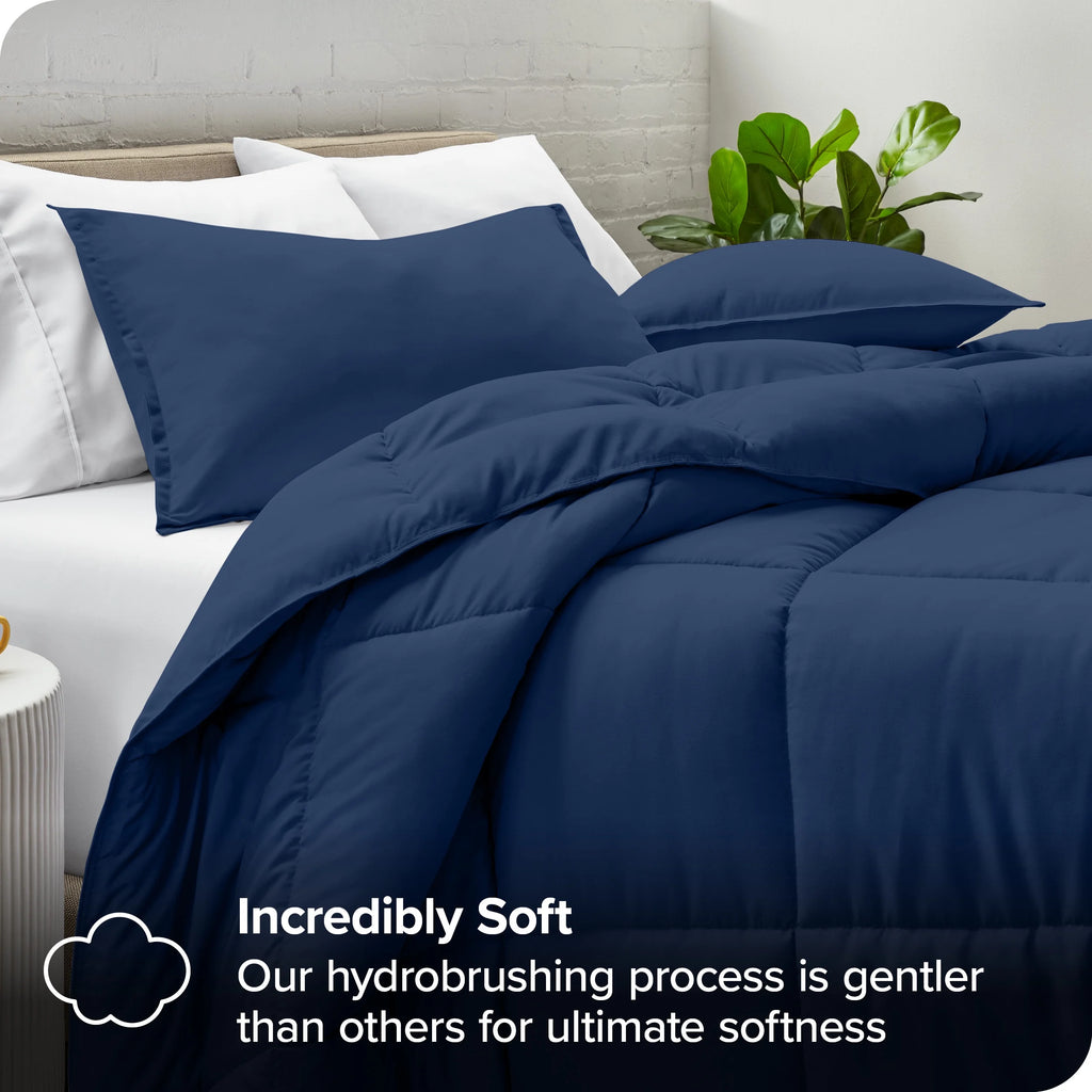 Queen Dark Blue Down Alternative Comforter Set T678