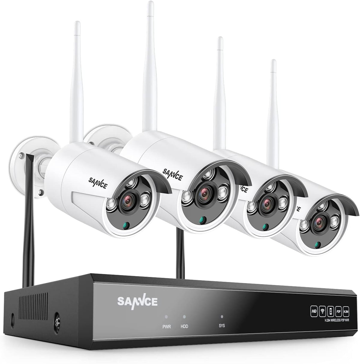 3MP Wireless Security Camera System, 8CH NVR, 4Pcs WiFi Cameras, 1TB Hard Drive L40702