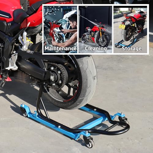 Heavy Duty Motorcycle Rear Wheel Lift Stand with 4 Movable Wheels A5532